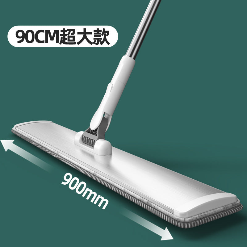 Large aluminum alloy flat mop household factory hospital commercial lazy mop dust push mop stainless steel rod