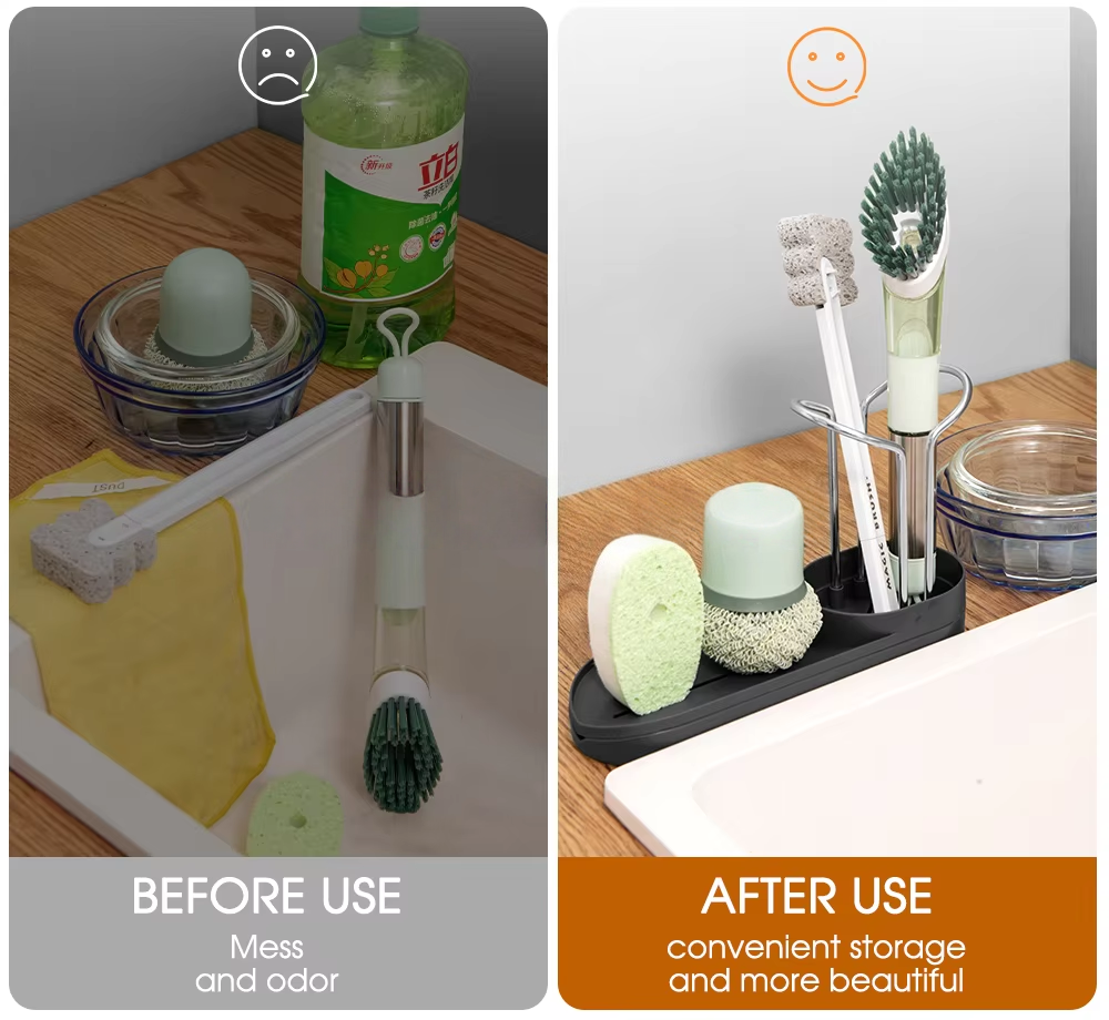 Detachable Metal Kitchen Sink Caddy Sponge Brush Holder Rack Kitchen Sink Organizer Sponge Holder