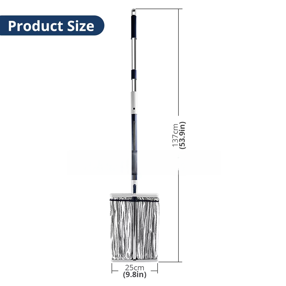 Unique Design E-Shape Design Magic Microfiber Flat Mop Cleaning Floor Squeeze Dust Mop