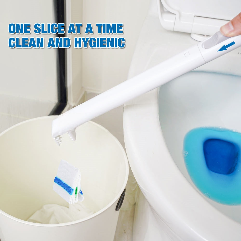 Wall Mount Toilet Bowl Cleaning Brush Long Handle Plastic Replacement Disposable Toilet Brush Holder