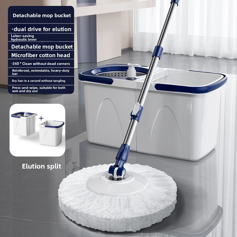 New split folding rotating mop lazy mopping mop bucket free hand washing household mop