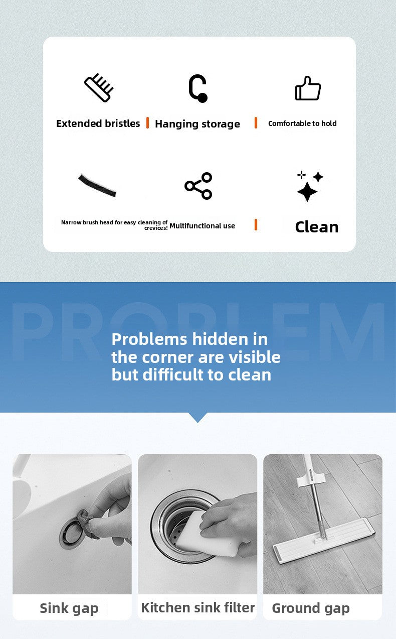 Bathroom gap brush Toilet Kitchen tiles No dead ends Cleaning Multifunctional Long strip window gap groove Hard bristle brush