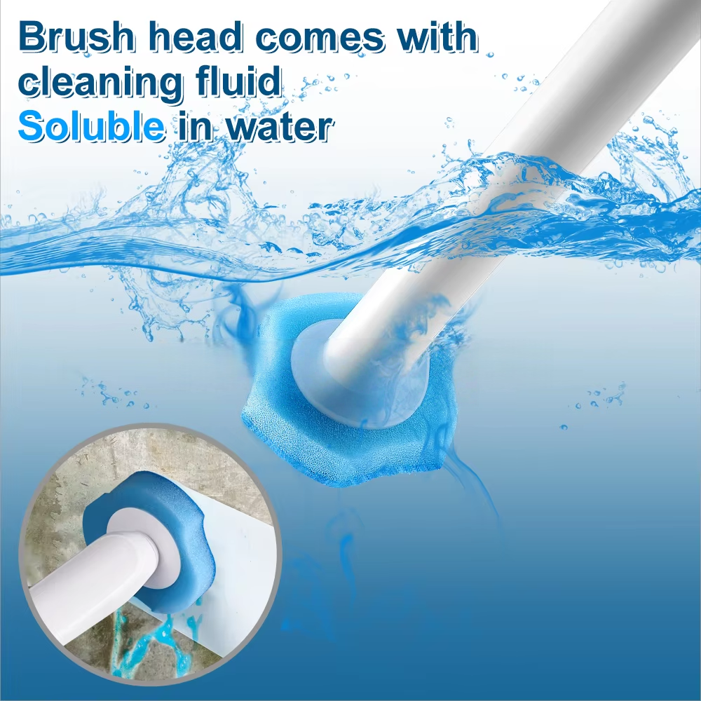 Replaceable Wall Mount Toilet Bowl Cleaning Brush and Holder Set Plastic Disposable Toilet Brush