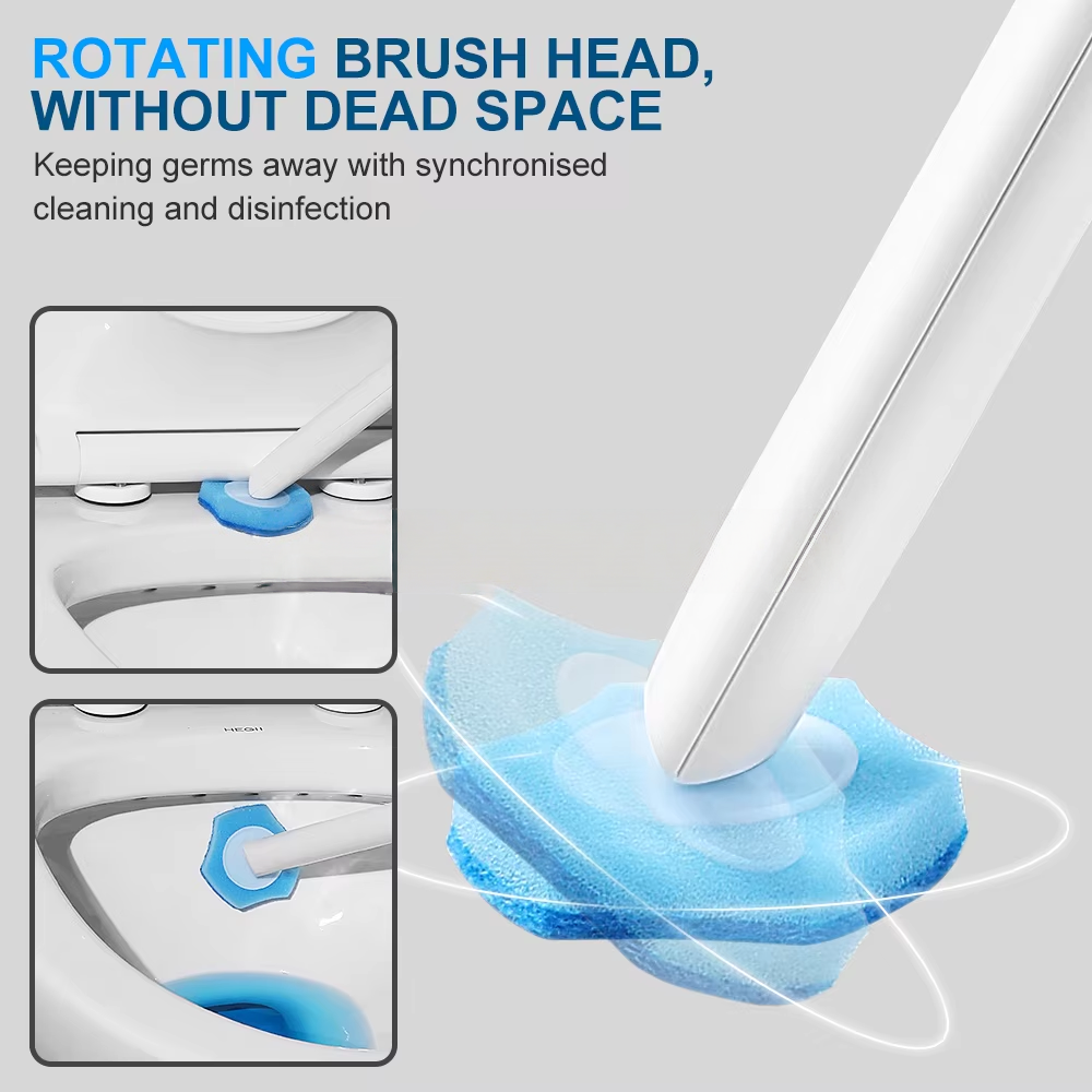 Replaceable Wall Mount Toilet Bowl Cleaning Brush and Holder Set Plastic Disposable Toilet Brush