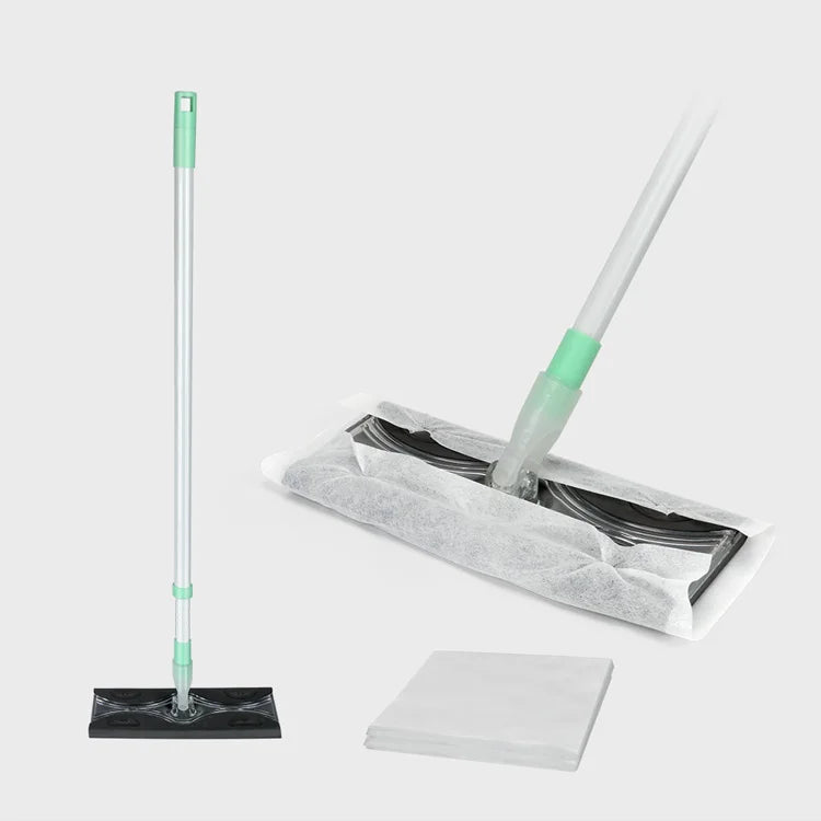 Replaceable Cleaning Telescopic Pole Dust Microfiber Floor Flat Mop