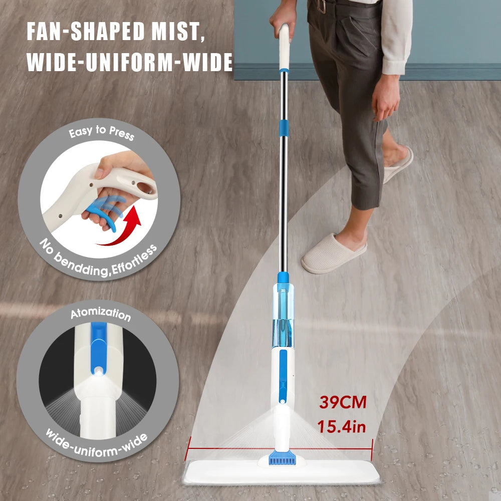 Household Three Parts Pole Clever Floor Cleaning Mop Microfiber Lazy Flat Magic Spray Mop