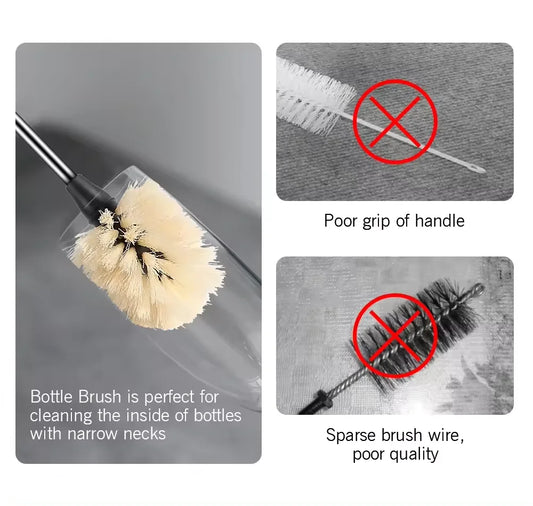 Eco-friendly Kitchen Brush Set All Natural Wooden Dish Baby Bottle Sisal Cleaning Brush