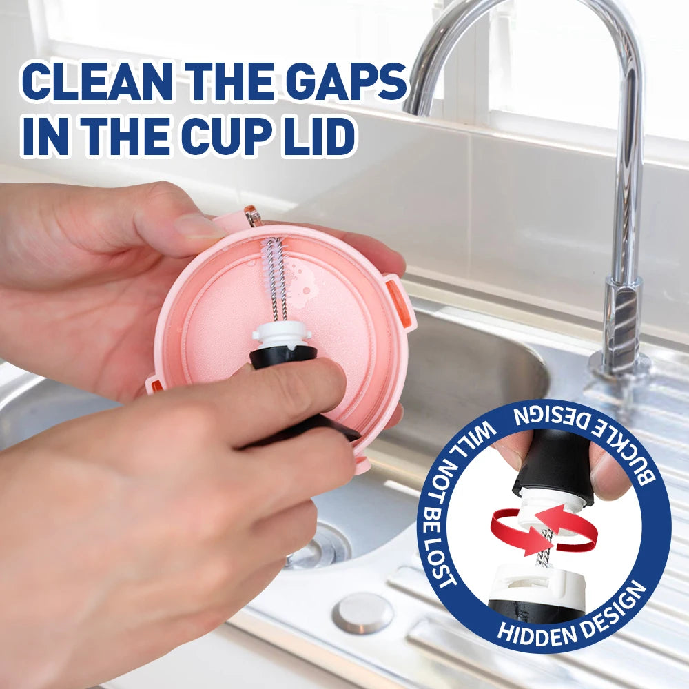 2 in 1 Multi-Function Crevice Cleaning Brushes Suction Cup Design Detailing Kitchen Pot Scrub Brush