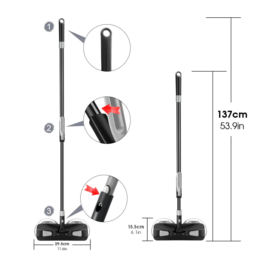 Wet or Dry Household Cleaning 360 Magic Flat Floor Dust Mop With Adjustable Iron Handle Microfiber Mop Pads