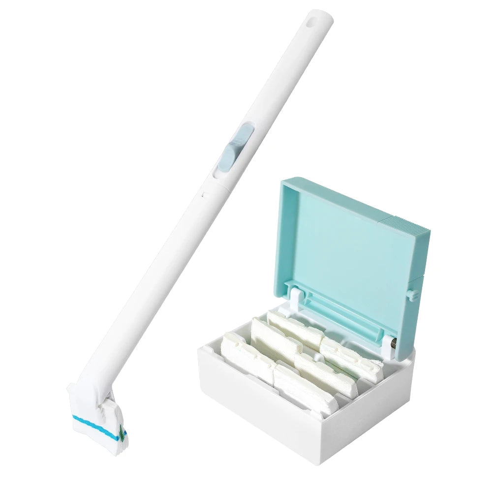Wall Mount Toilet Bowl Cleaning Brush Long Handle Plastic Replacement Disposable Toilet Brush Holder