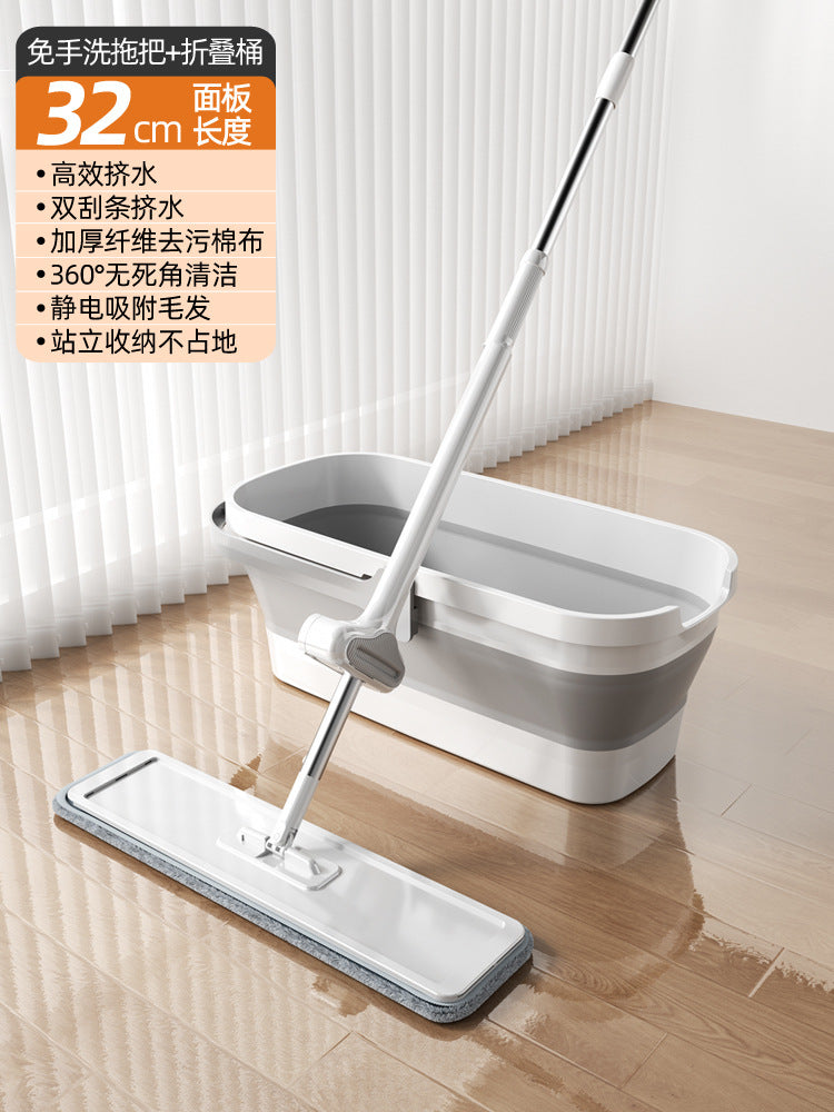 Wholesale free hand wash large flat mop household floor mop rotating mop dual purpose lazy mop floor mopping artifact