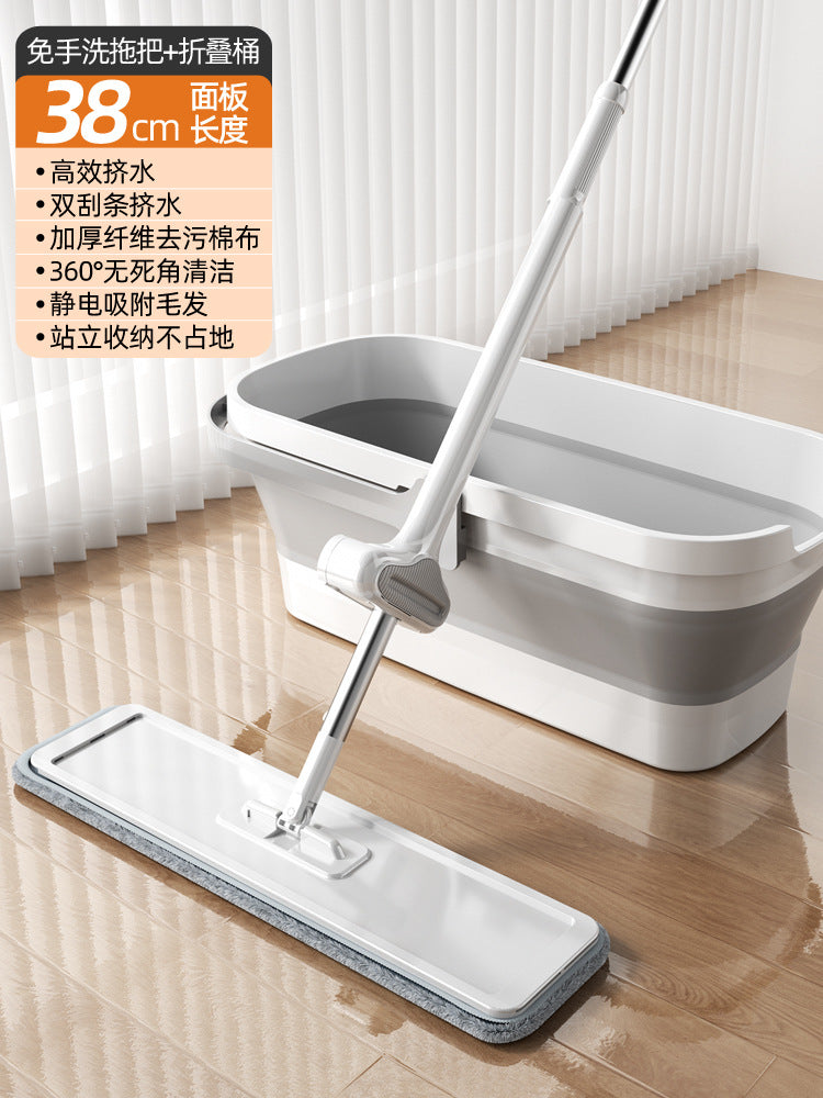Wholesale free hand wash large flat mop household floor mop rotating mop dual purpose lazy mop floor mopping artifact