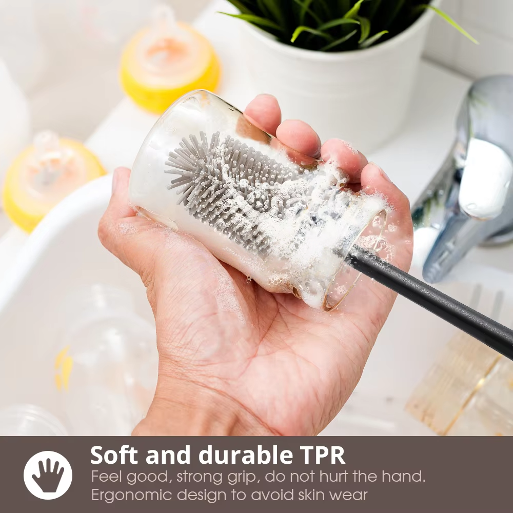 Soft and Durable TPR Silicone Water Bottles Cleaning Brushes Cup Mug Baby Bottle Cleaning Brush