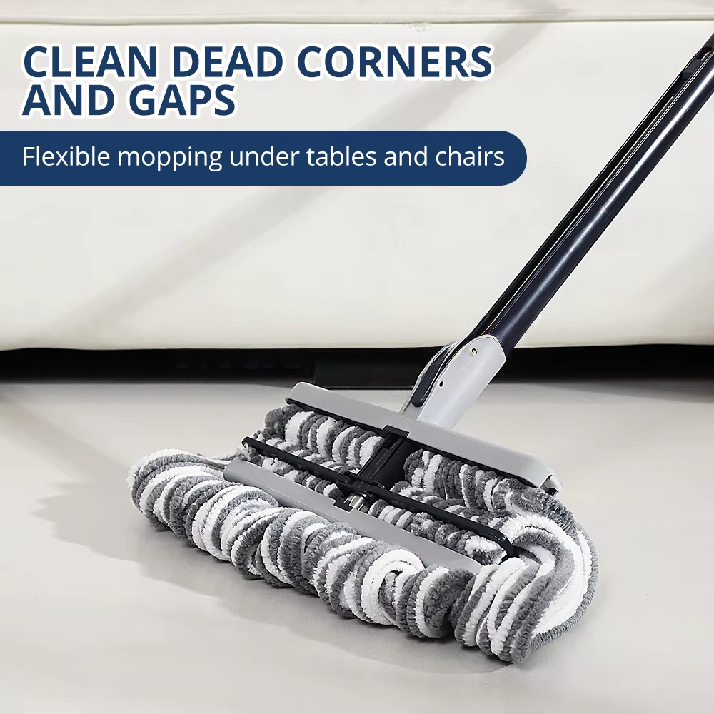 Unique Design E-Shape Design Magic Microfiber Flat Mop Cleaning Floor Squeeze Dust Mop