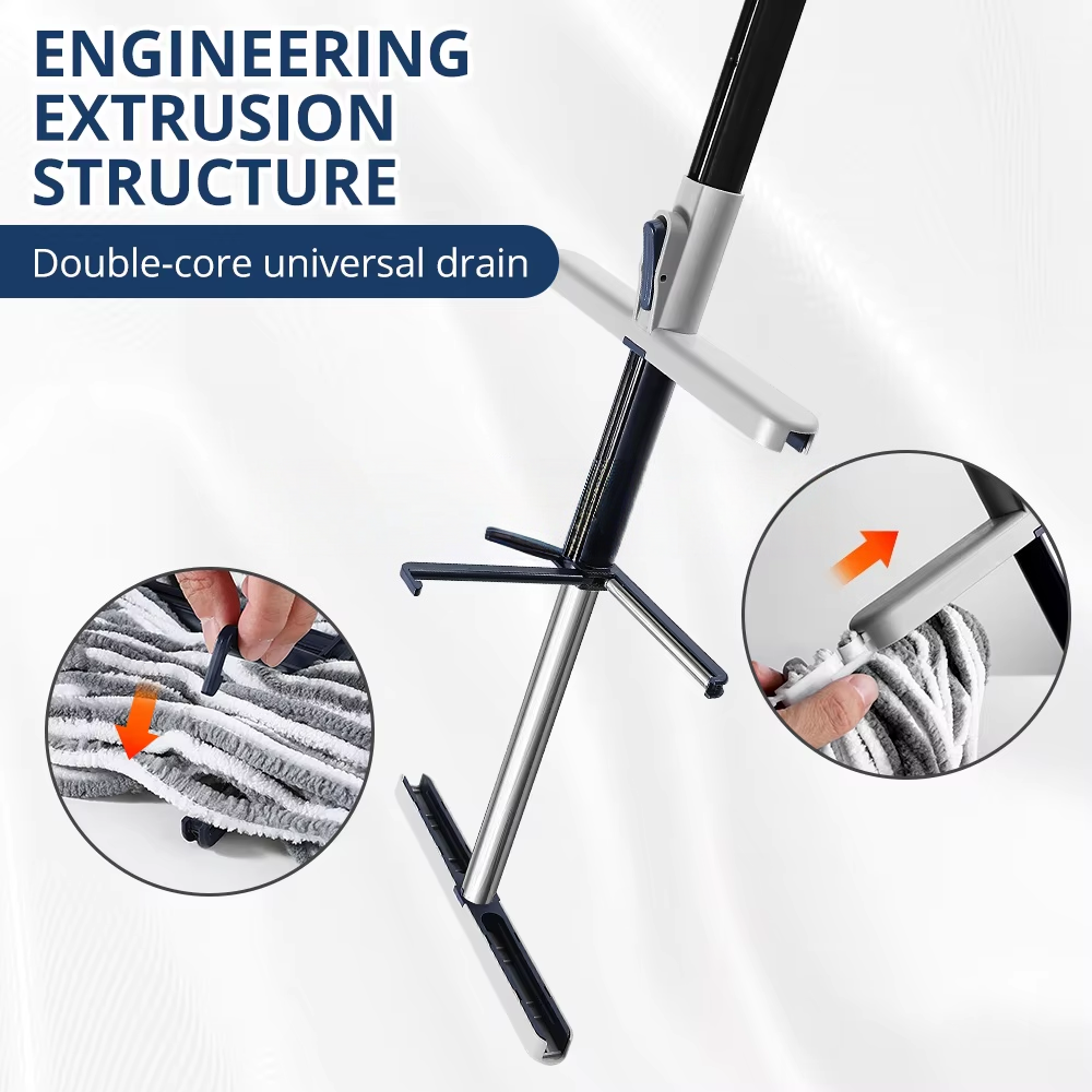 Unique Design E-Shape Design Magic Microfiber Flat Mop Cleaning Floor Squeeze Dust Mop