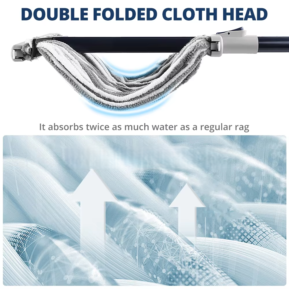 Unique Design E-Shape Design Magic Microfiber Flat Mop Cleaning Floor Squeeze Dust Mop