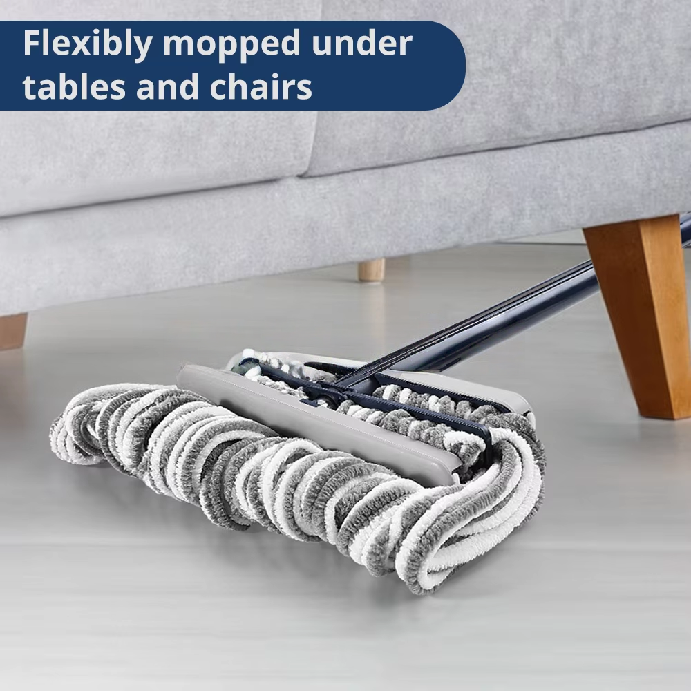 Unique Design E-Shape Design Magic Microfiber Flat Mop Cleaning Floor Squeeze Dust Mop