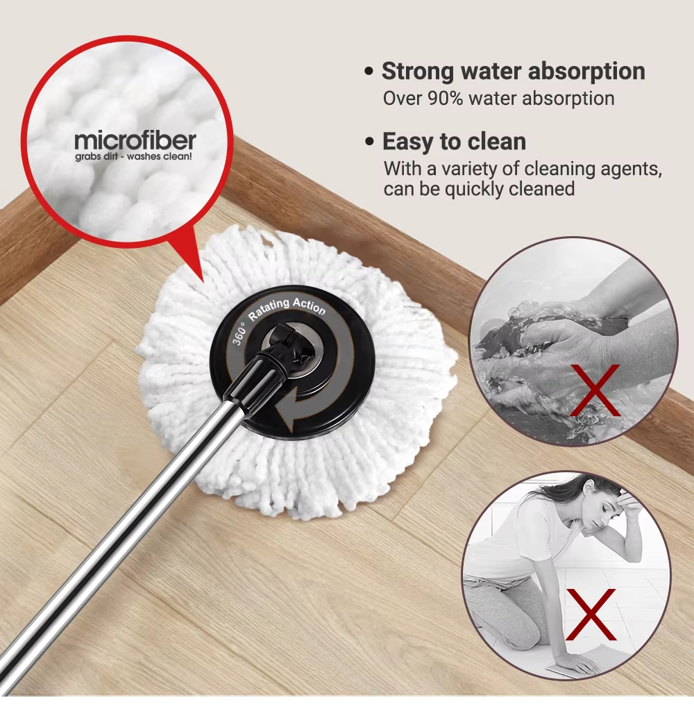 Household Cleaning Tools Chenille Floor Dust Mop With Bucket