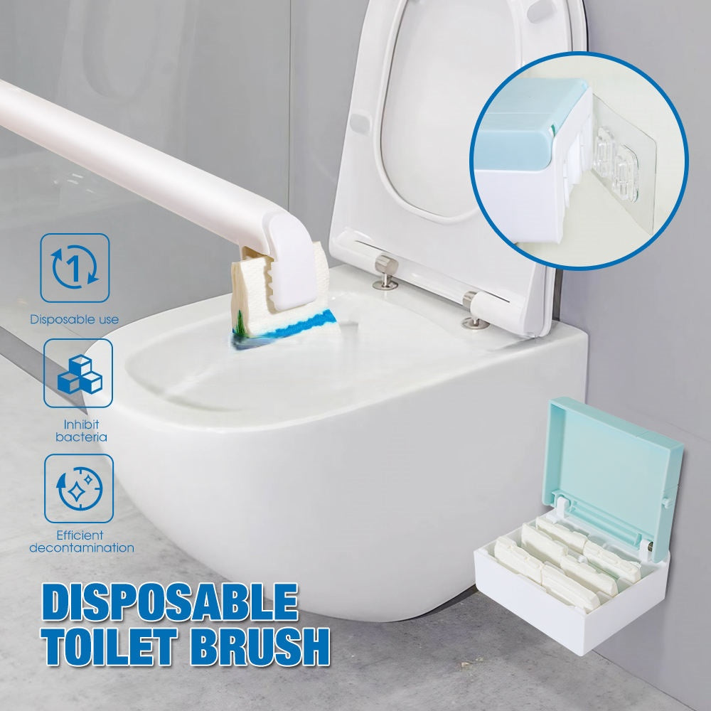 Wall Mount Toilet Bowl Cleaning Brush Long Handle Plastic Replacement Disposable Toilet Brush Holder
