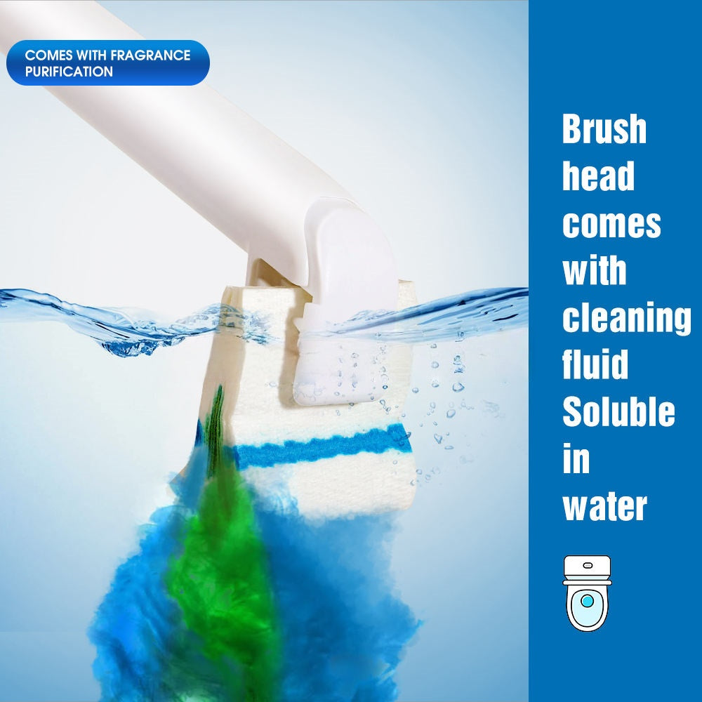 Wall Mount Toilet Bowl Cleaning Brush Long Handle Plastic Replacement Disposable Toilet Brush Holder