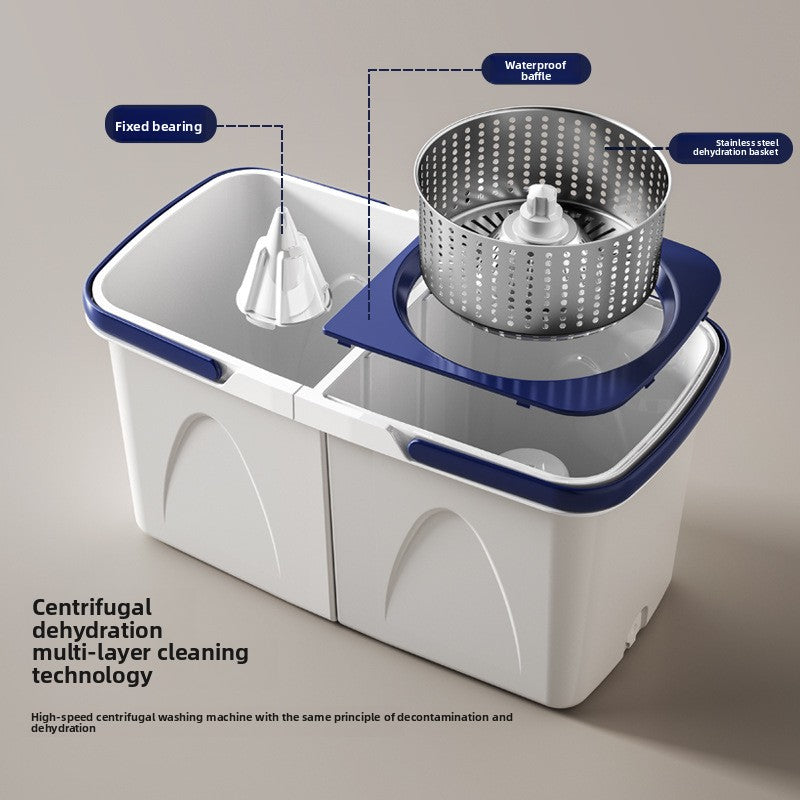 New split folding rotating mop lazy mopping mop bucket free hand washing household mop