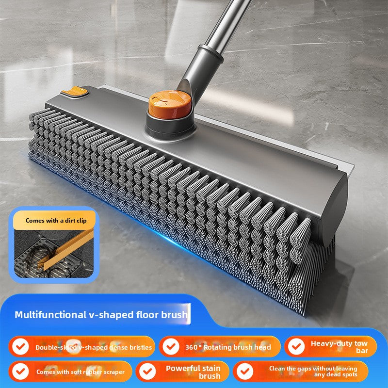 Floor brush, toilet, toilet gap brush, thickened hard-bristled bathroom cleaning brush, floor seam, brushing and wiping dual-purpose