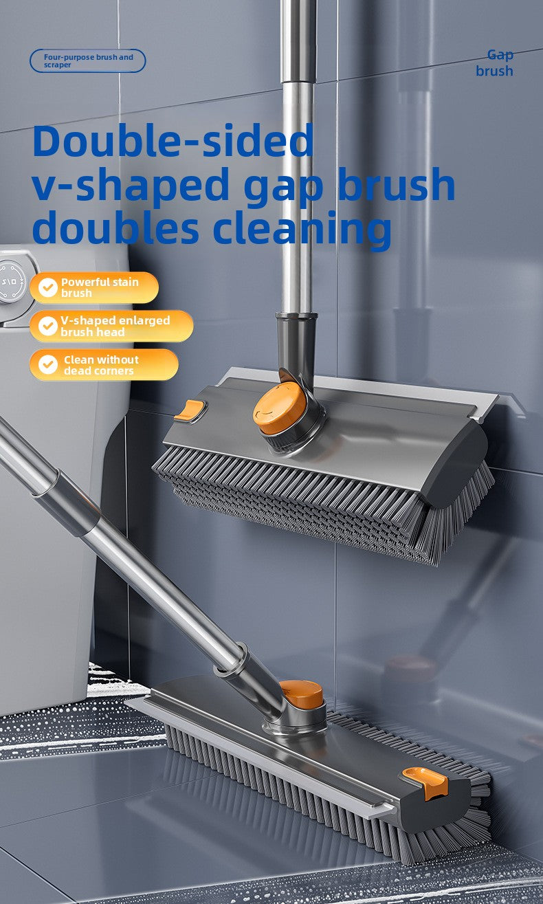 Floor brush, toilet, toilet gap brush, thickened hard-bristled bathroom cleaning brush, floor seam, brushing and wiping dual-purpose