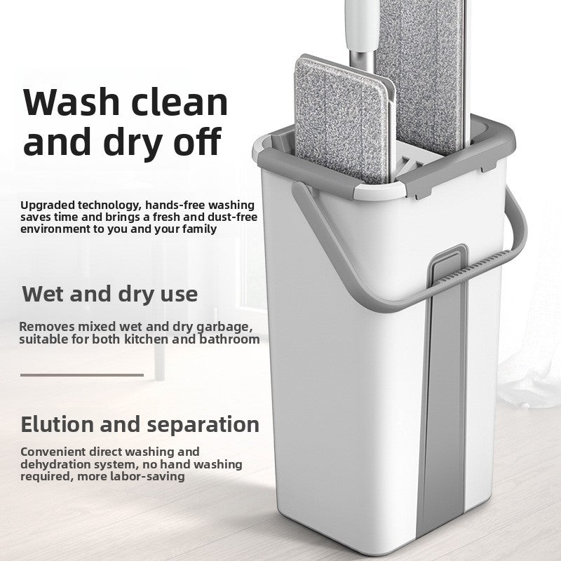 Wholesale Free Hand Wash Flat Mop New Large Household Wood Floor Tile Floor Mop Lazy Cleaning Artifact