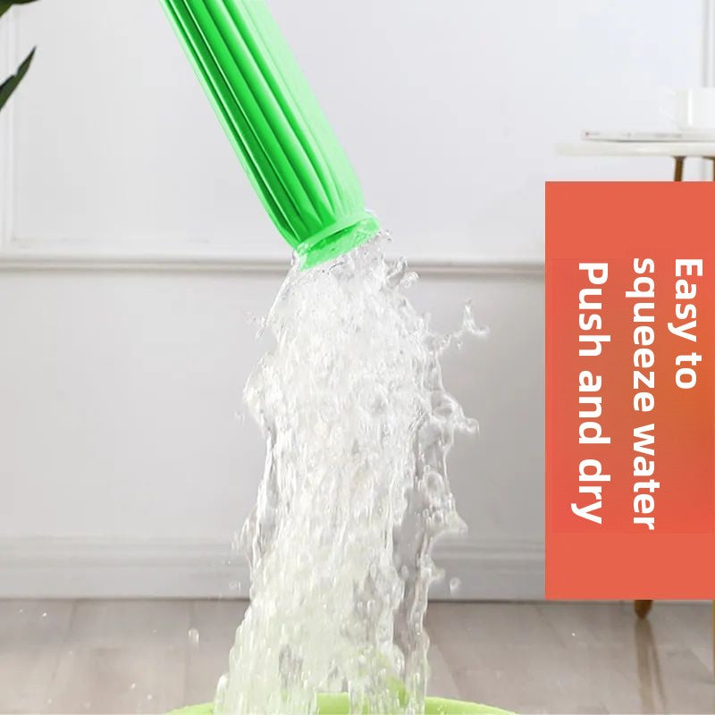 New hand-washing self-screwing rotary mop household second water squeeze large water absorption decontamination dry and wet dual-purpose rotary mop