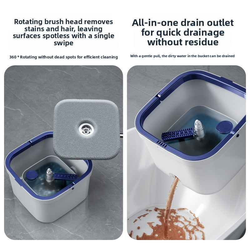 Wet and dry dual-purpose rotary mopping mop No hand washing Household mop bucket Drying mopping Automatic dehydration Lazy mop